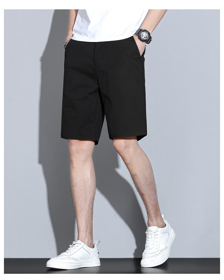 Pierre Cardin Men's Summer Shorts Lightweight Loose Casual Five-Point Mid-Length Pants New Trend High-End Dress Pants Off-White 28 15