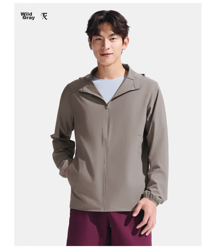 Beneunder Men's Sunscreen Jacket Thin Skin Coat UV Protection Breathable Outdoor Fishing AS023 Yingye Gray XXXL 19