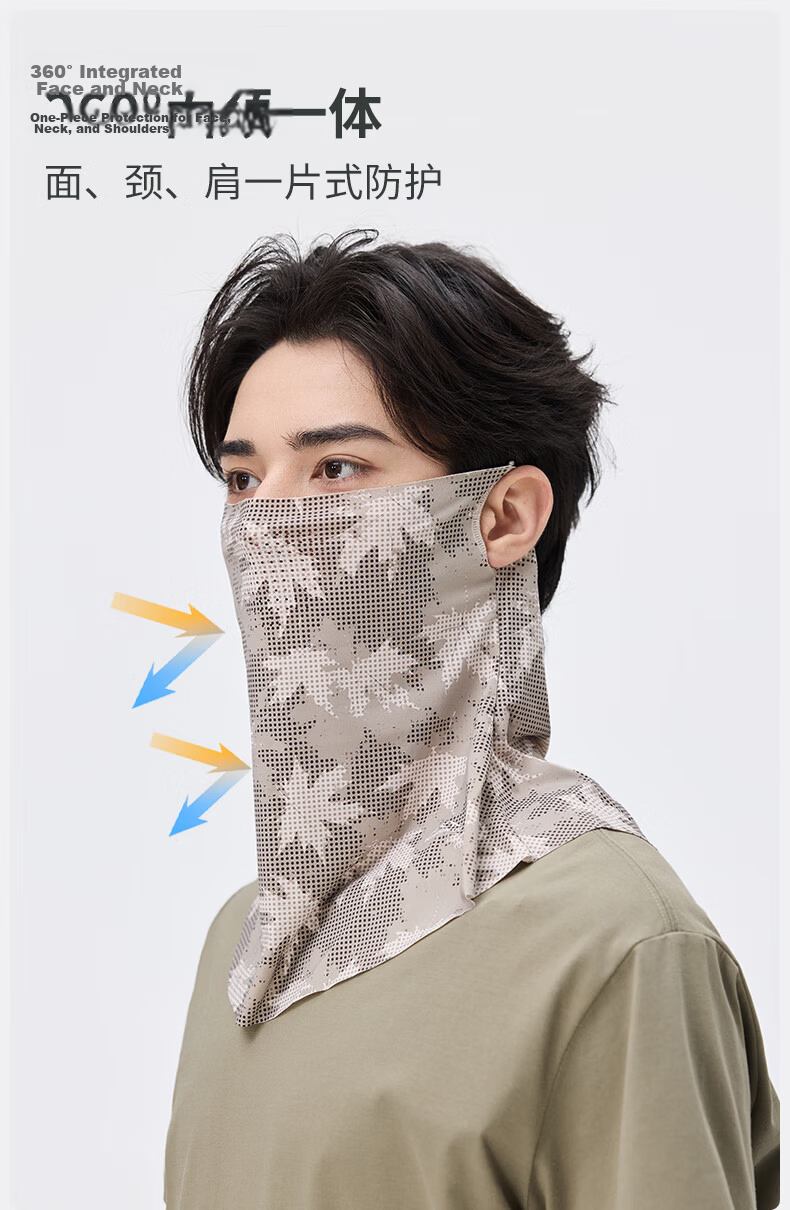 MISSION UV Ice Silk Sunscreen Face Mask Men's Cycling Summer UV Protection Neck Cover Full Face Breathable Sun Protection Mask 5