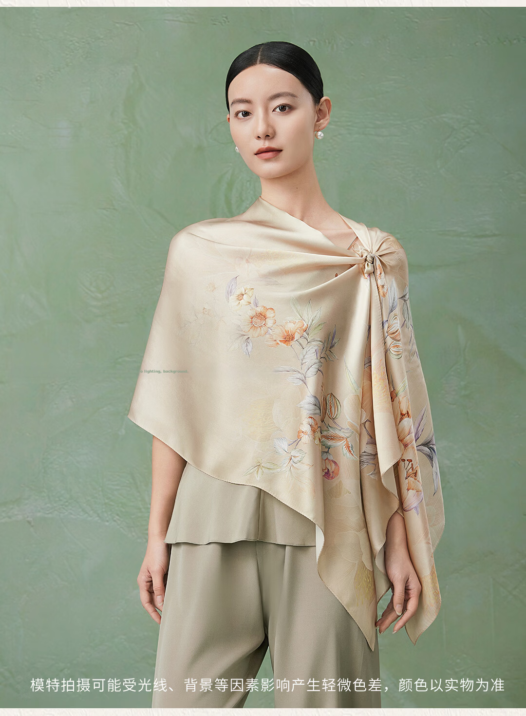Shanghai Story 100% Mulberry Silk Spring Summer New Satin Printed Shawl Soft Skin-friendly Women's Silk Scarf Gift for Mom and Girlfriend 10