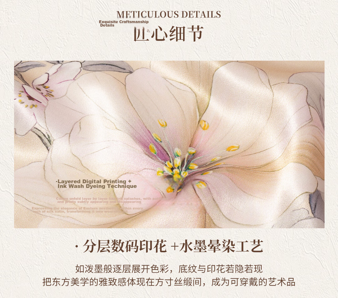 Shanghai Story [Counter Same Style] 100% Mulberry Silk Women's Scarf Genuine Silk Shawl Birthday Gift for Mom and Girlfriend 9