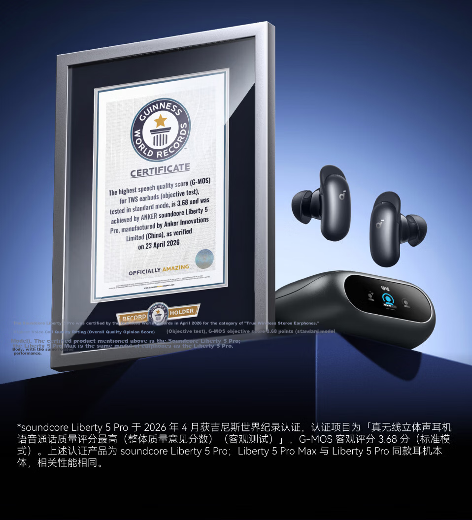 SoundCore Pro Noise Cancelling Wireless Earphones - Guinness World Record Certified, Clear Calls, AI Sound Restoration, Dolby Audio, Glacier Blue 3