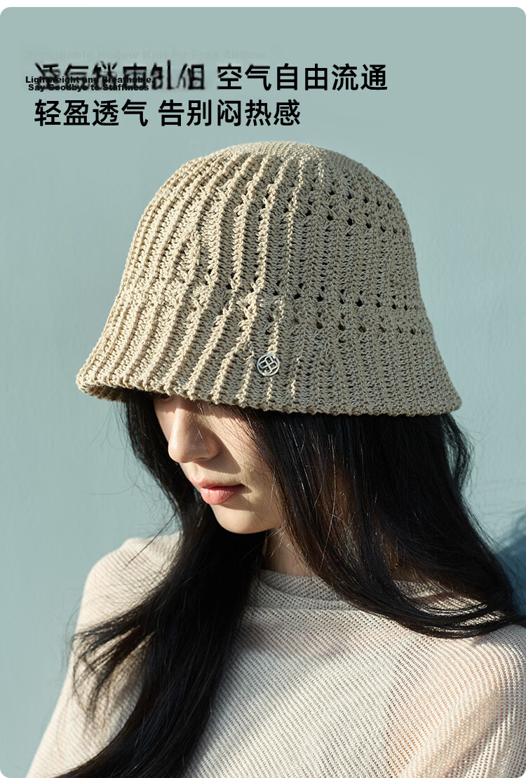 JIUMU Women's Sun Protection Hat Summer Outdoor Face Covering Cotton Bucket Hat Beach Vacation Cap 6