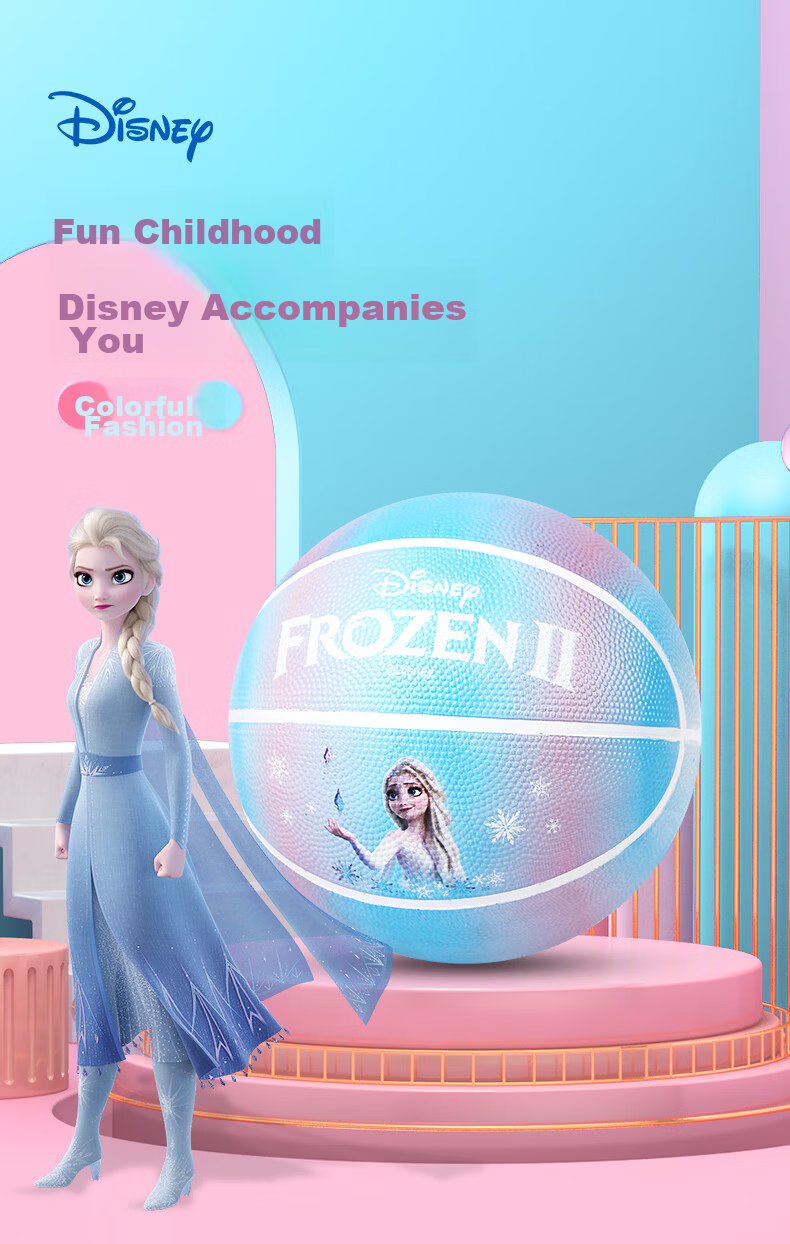Disney Toy Ball Children's Size 5 Youth Girls Gift Foam Rubber Basketball - Frozen Series 1