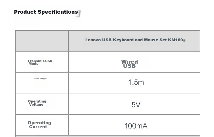 Lenovo KM180 Wired Keyboard and Mouse Set Ergonomic Comfortable Touch Business Office Desktop Compatible with Xiaoxin 6