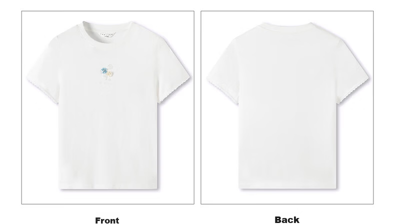 TonLion 2026 Summer New Women's Short Sleeve T-Shirt Lace Patchwork Versatile Elegant Design Lady Style 20