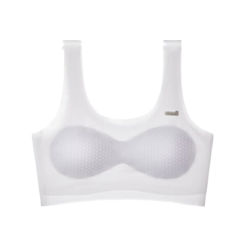 MiiOW Girls' Summer Thin Children's Underwear [Seamless Naked Feel + Hole Cup] Little Vest Developmental Bra for Girls