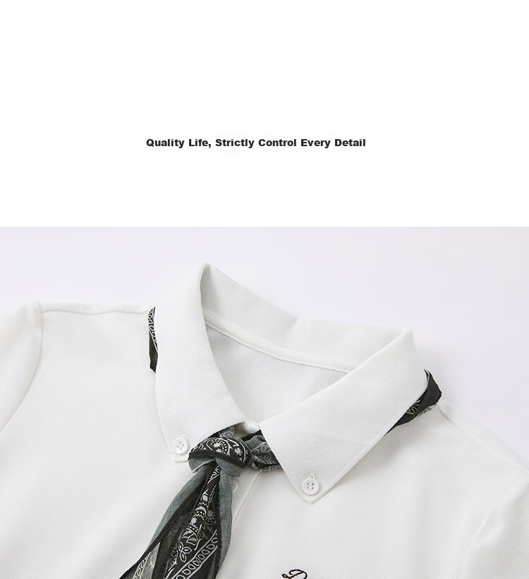 Demana [Refreshing Cloud Oxygen Cotton] Summer Pique Mesh Polo Collar Ribbon Embroidered Slim Fit T-Shirt for Women Premium Feel 15