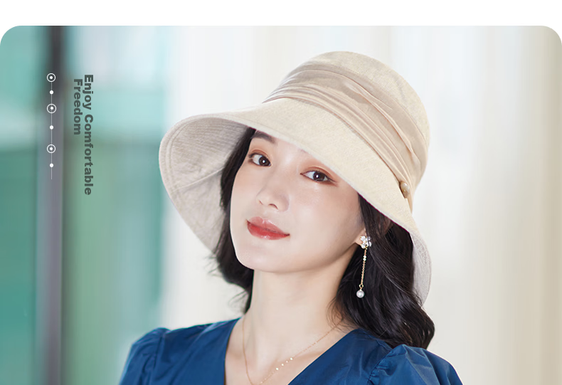 677888 Women's Summer Sun Hat Japanese Style Fisherman Hat Large Brim Sun Protection Cap 5