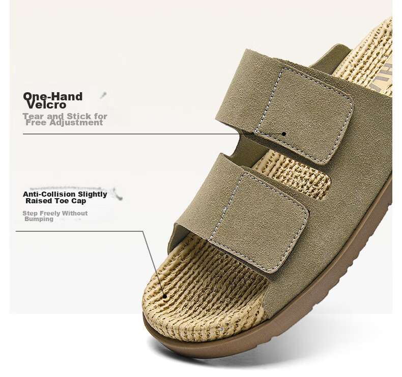HLA Men’s Fashion Casual Slippers Thick Sole Durable Sandals FC049/FE071 Brown Size 41 3