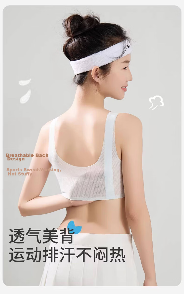 GUJIN Summer Lightweight Girls' Bra Development Period Underwear for Older Children High School Students Youth Vest White Pink XL 5