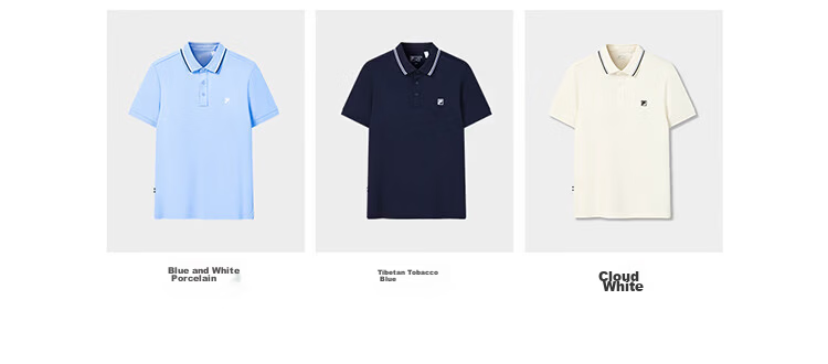 FILA Elite Men's Knitted Short Sleeve Polo Shirt 2026 Summer Simple Basic Casual Top 18