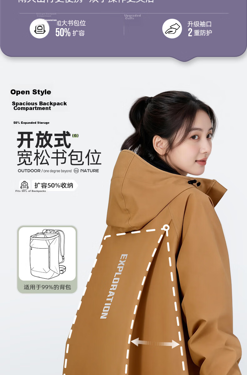 Beimei Electric Scooter New Anti-Rain Long Riding Raincoat Adult Outdoor Single-Person Full-Length Extended Rain Poncho 8