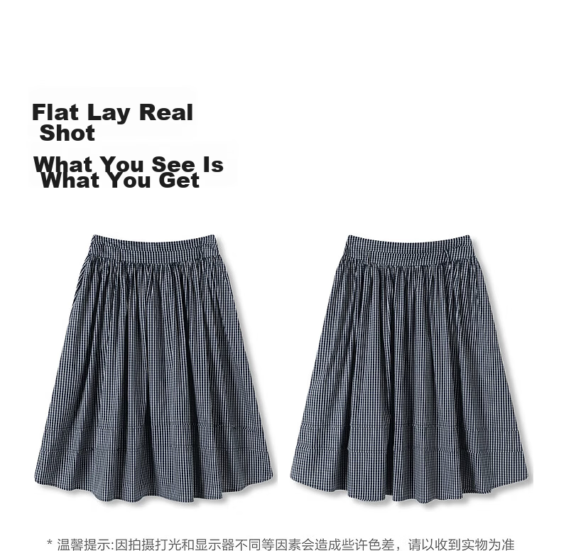 TonLion 2026 Spring Women's Small Plaid Skirt Starry Blue M 3