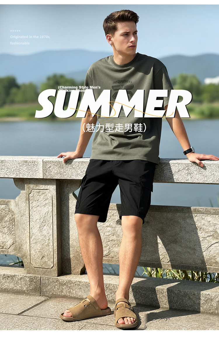 Bull Family Men's Summer New Leather Sandals Vintage Beach Shoes Outdoor Casual Soft Sole Dual-Purpose Trendy Slippers 3