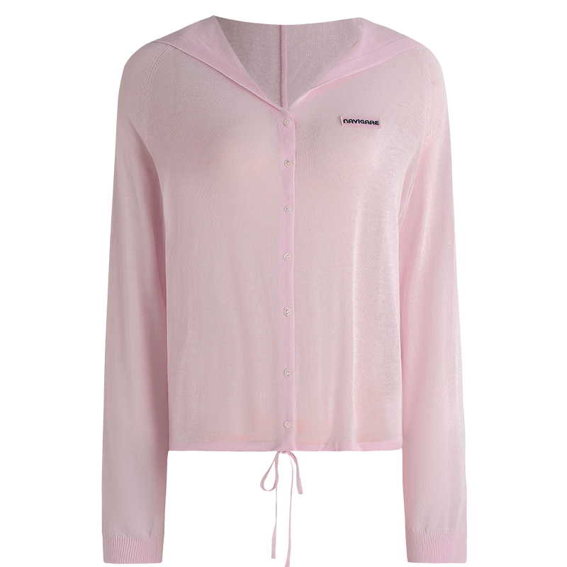 Navigare [Celebrity Edition] Small Sailboat 26 New Women's Lightweight Hooded Knit Cardigan Air Conditioning Jacket 2314096504