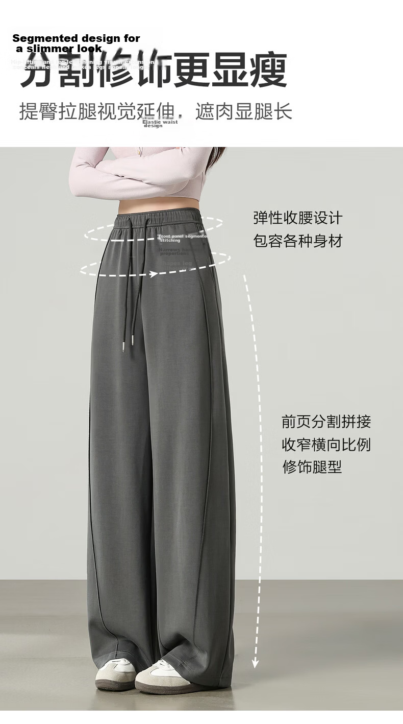 TonLion 2026 Spring Split Women's Casual Pants Dark Gray L 5