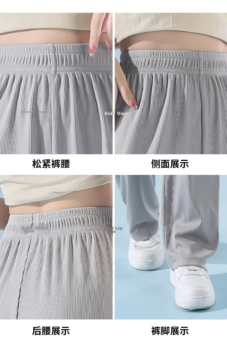 TUCANO Women's Casual Ice Cool Quick-Dry Lightweight Breathable High-Waist Slimming Straight-Leg Pants Blue L 10