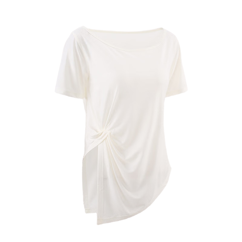 Langsha Women's Sports Pullover Summer Quick-Dry Tencel T-Shirt Plus Size Yoga Fitness Short Sleeve Sportswear