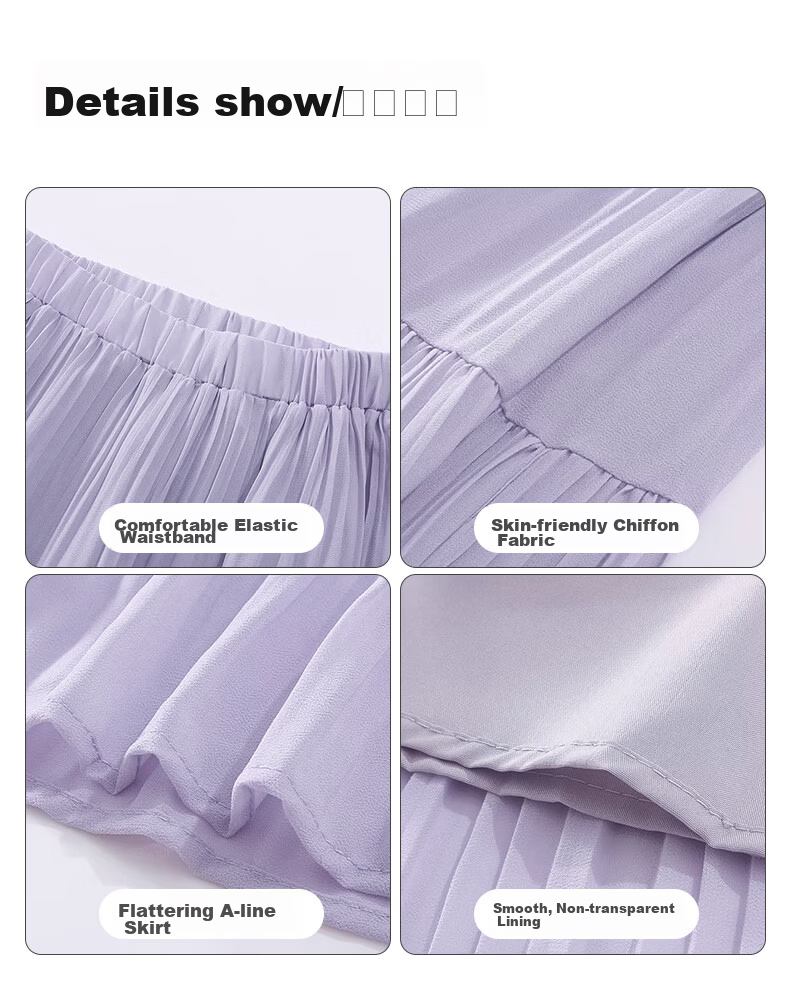 Langsha Pleated Mesh Midi Skirt for Women Spring Summer Draped Chiffon Cake Skirt High Waist Slim A-Line Flared Skirt 18