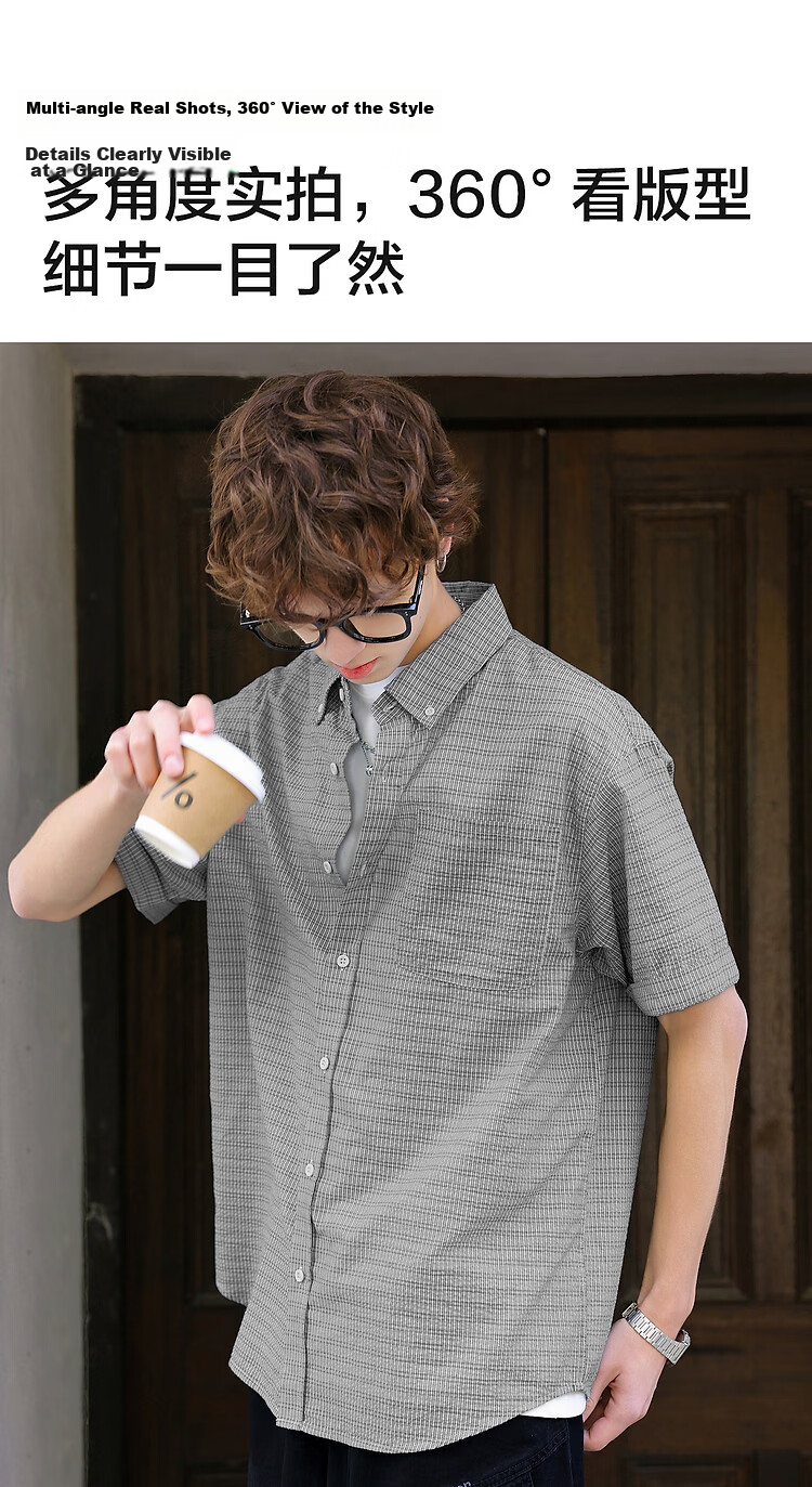 TonLion 2026 Spring Summer New Men's Short Sleeve Striped Casual Loose Business Shirt 13