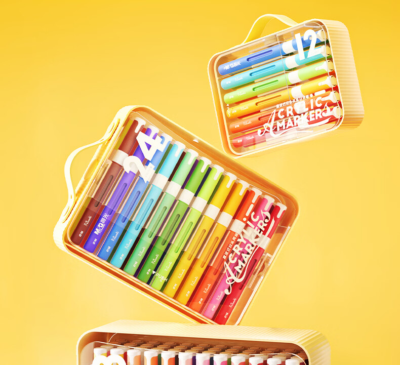 M&G Stationery, 48-Color Big Ink King Direct Liquid Acrylic Soft-Tip Markers, Student Children's Watercolor Pens, Drawing Pens, Painting Brushes, Colored Pens, Birthday Gift 26
