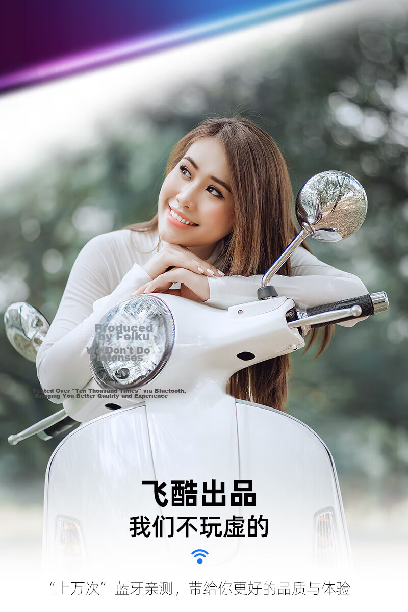 FEIKO AI Smart Electric Motorcycle Helmet 3C Certified Safety Half Helmet with Bluetooth Headset Unisex Four-Season White L 2