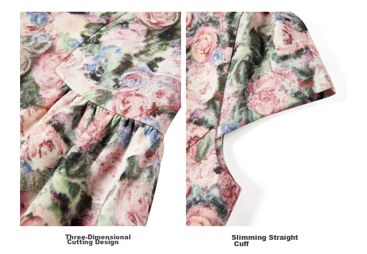 LeTing Original Printed Stiff Fabric Detachable Collar Dress Cypress Green (In Stock) L 32