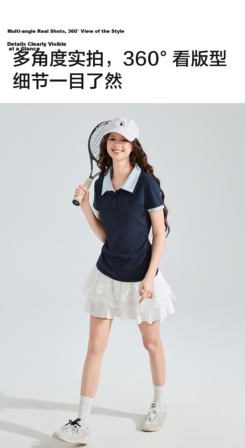 TonLion 2026 Summer Women's Short Sleeve Polo Shirt New Two-in-One Colorblock Sporty Slim Fit Waist-Cinching Stylish 6