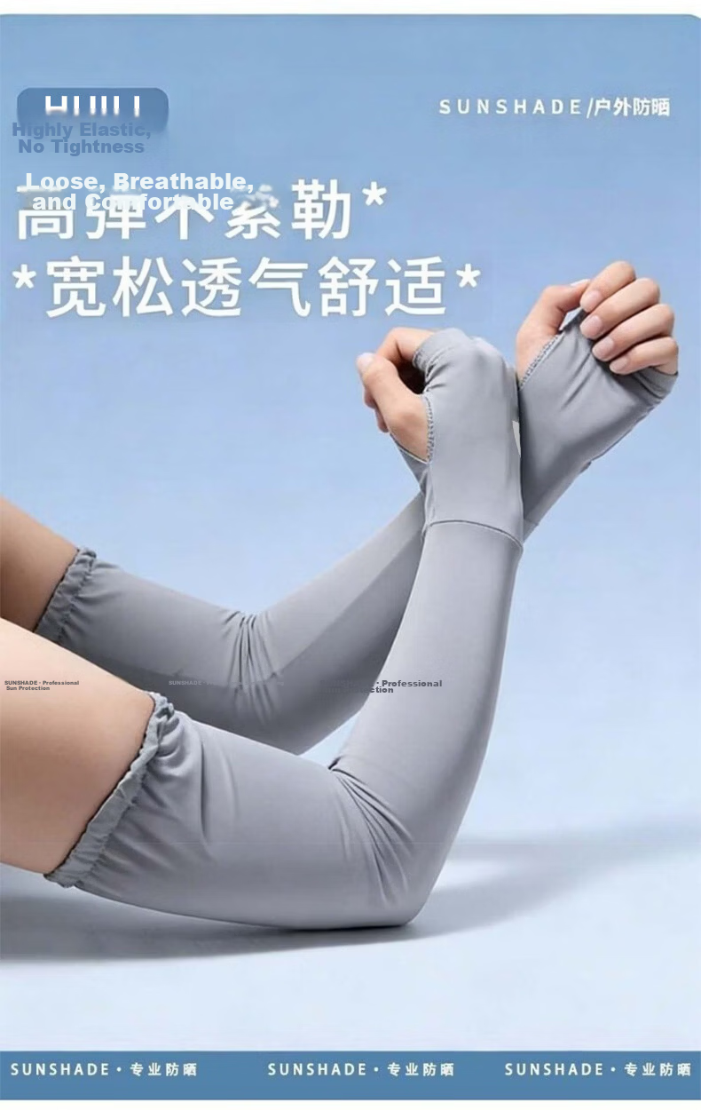 Warrior Summer New Ice Silk Sun Protection Sleeves Unisex Outdoor Cycling Fishing UV Protection Loose Breathable Arm Sleeves 5