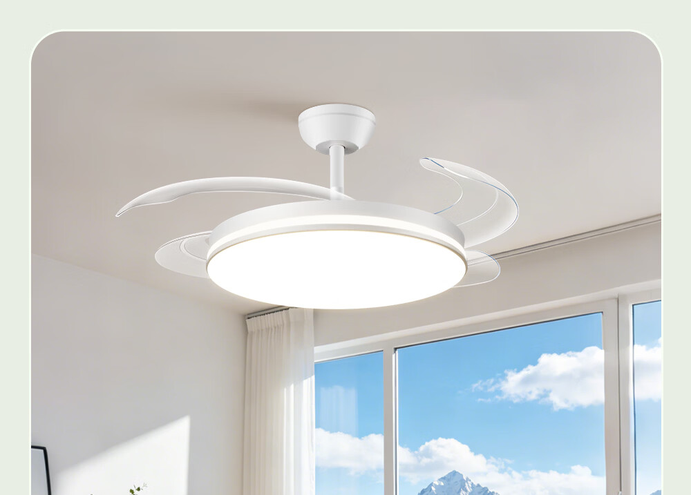 Kuka Invisible Fan Light Ceiling Fan Integrated Lighting Pendant Rod Type for Living Room and Dining Room - Offline Voice Control [Installation Included] 44