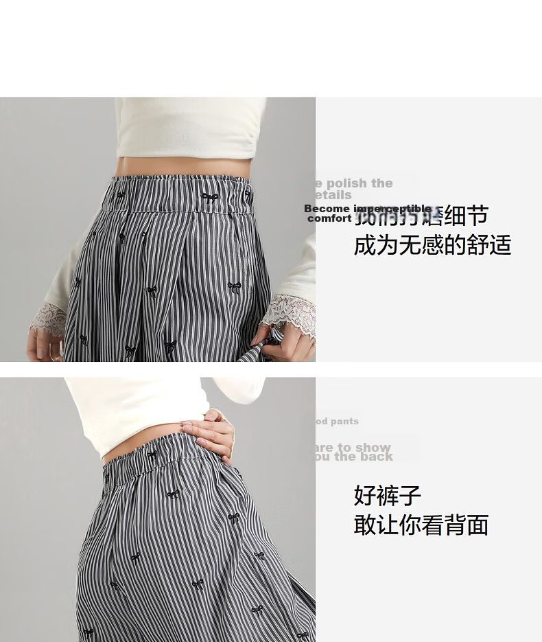 TonLion 2026 Spring Women's Embroidered Casual Pants Light Blue M 9