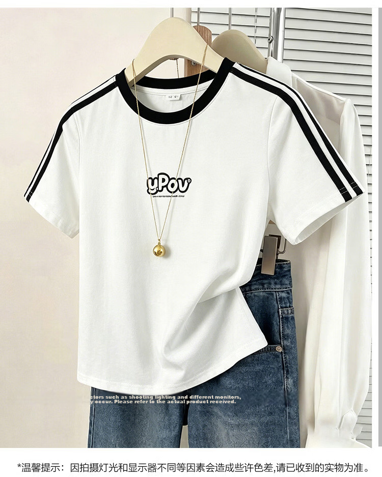 TonLion 2026 Summer New Couple Short Sleeve T-Shirt Unisex Shoulder Top Summer Trendy Short Sports Style 14