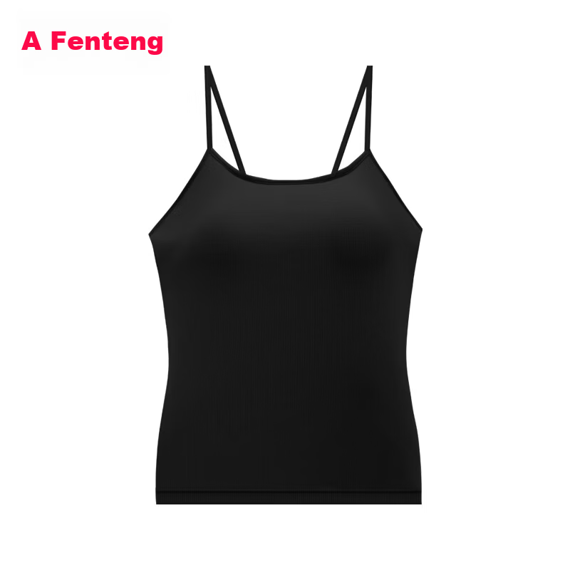 Fenteng Summer Thin Camisole with Chest Pad Women's Xinjiang Cotton Four Seasons Base Wearable Vest 360 Black L