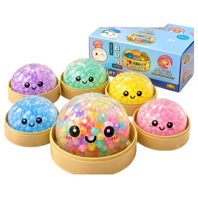COOKSS Dream Bun Squeeze Colorful Water Beads Stress Relief Kids Toy Slow Rebound Decompression Gadget Gift for Boys and Girls