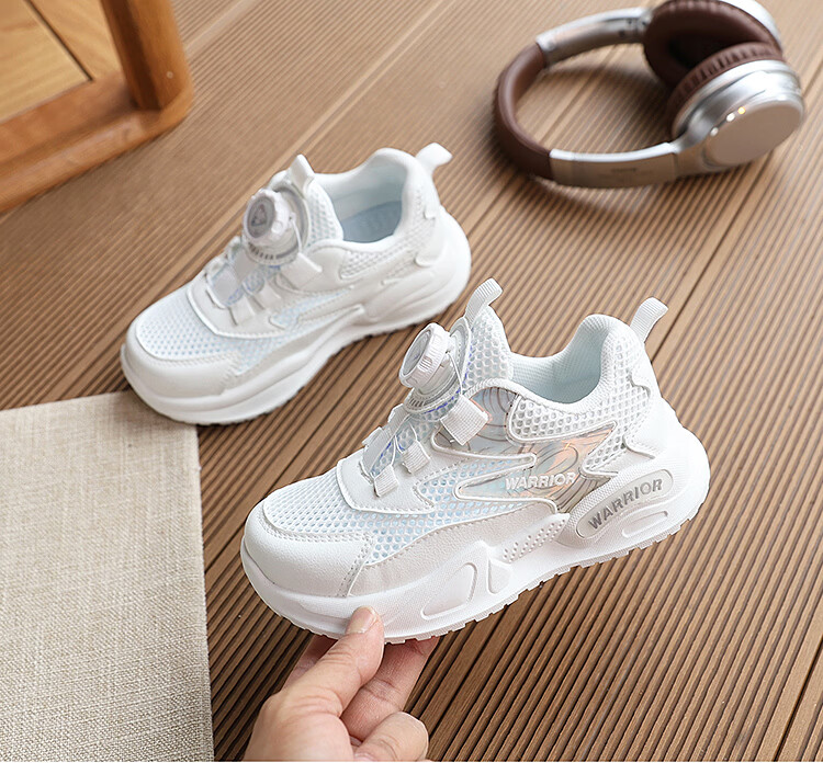 Warrior Summer Kids Mesh Breathable Running Shoes Campus White Sneakers WZ(CL)-2275 33 White 1