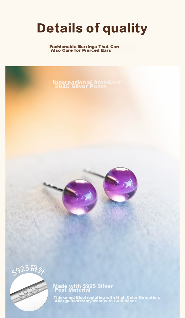 Jingfengge Four-Leaf Clover Silver Stud Earrings, Luxurious High-End Ear Jewelry, Piercing Care, Anniversary Birthday Gift for Wome 2