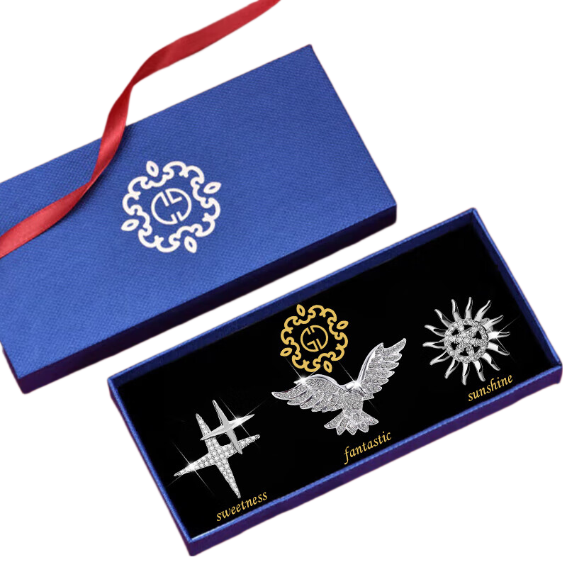 Dijing Flying Eagle Brooch Men's Lapel Pin High-end Notch Lapel Suit Flower Birthday Gift for Husband in Gift Box