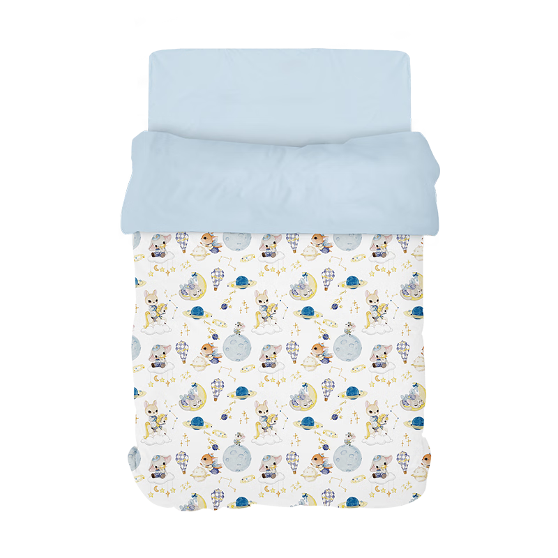 YEEHOO Baby and Child Class A 100% Cotton Silk Air Conditioning Summer Quilt Core Gift Box Dreamy Starry Sky Park 120*150