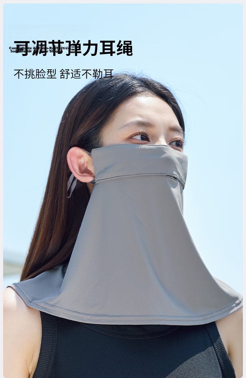 MISSION UV Ice Silk Sunscreen Face Mask for Women Summer UV Protection Sunshade Neck Guard Breathable Full Face Sun Protection Mask for Driving and Cycling 6