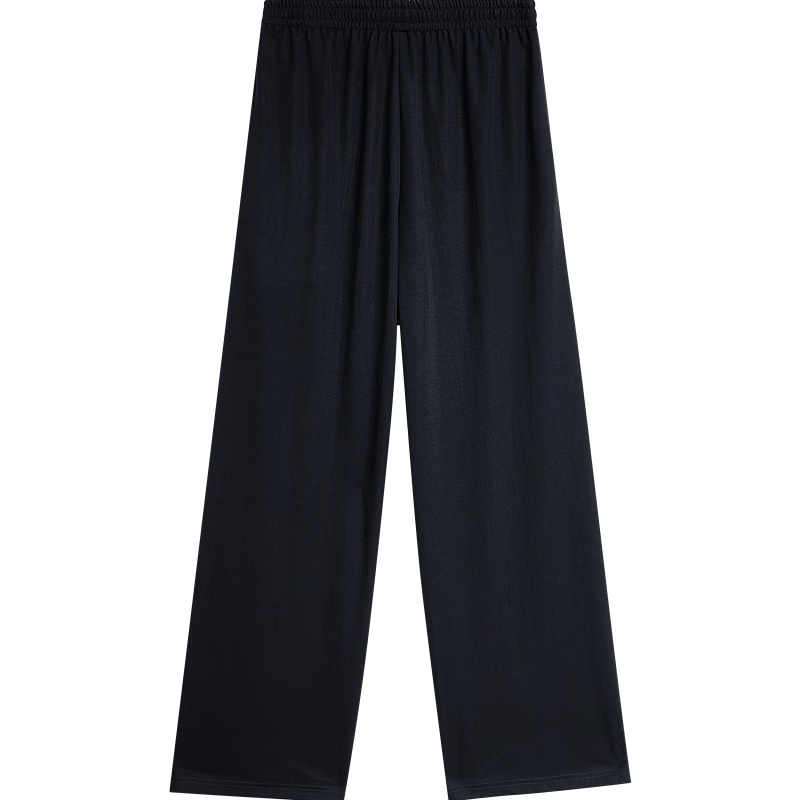Inman Casual Versatile Elastic Waist Wide-Leg Pants 26 Summer New Women's Draped Straight Loose Trousers Navy Blue S