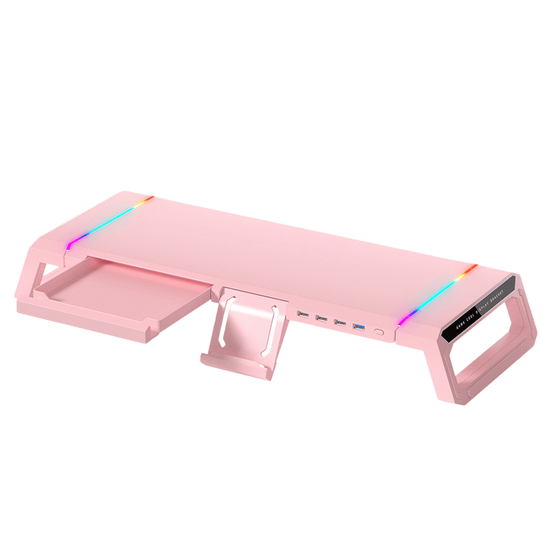ICE COOREL Monitor Riser T1, Multifunctional Computer Stand, Monitor Screen Riser, Desktop Computer Desk Support, Rechargeable Foldable Storage Rack, USB 3.0 Expansio