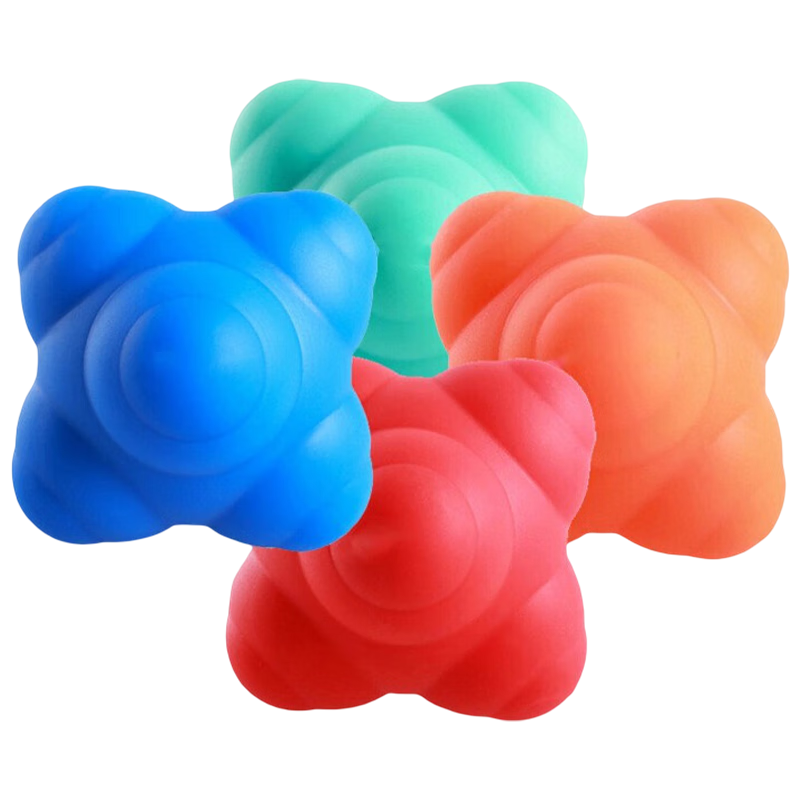 Duweike Hexagonal Reaction Ball, Agility Fitness Ball, Elastic Speed Ball, Children's Agility Reaction Training Device, Blue