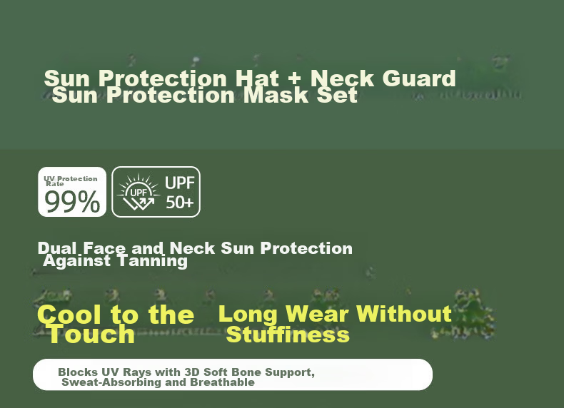 Baishangyite Full Face Sunscreen Mask Facekini Women UV Protection Summer Ice Silk Seamless Sun Hat Mask Neck Guard Integrated 1