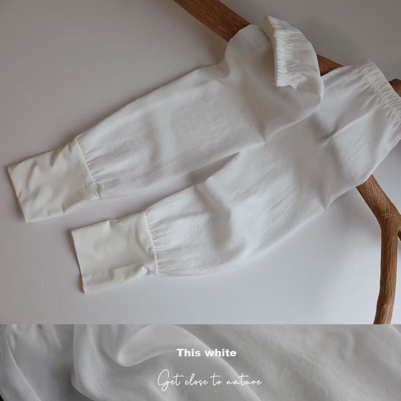 Lagur Natural Close Japanese Tencel Linen UV Protection Large Size Ice Sleeve Women's Summer Loose Arm Sleeve Off-White