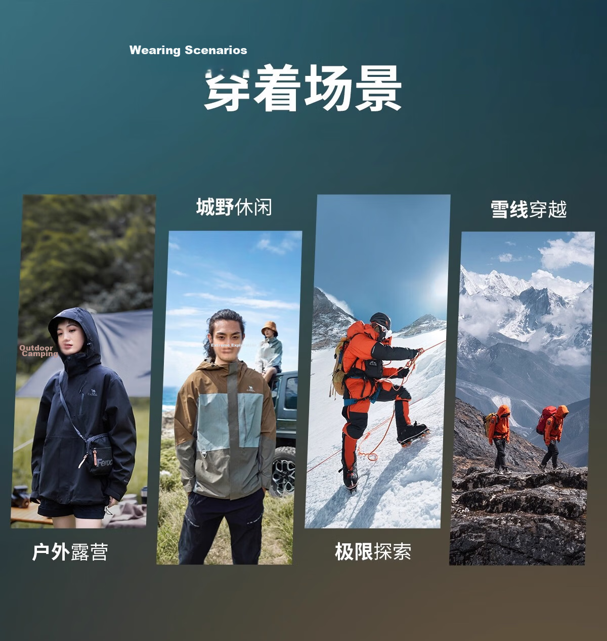 CAMEL Women's Outdoor Jacket Men's 3-in-1 Waterproof Breathable Down Liner Hiking Mountaineering Coat 20