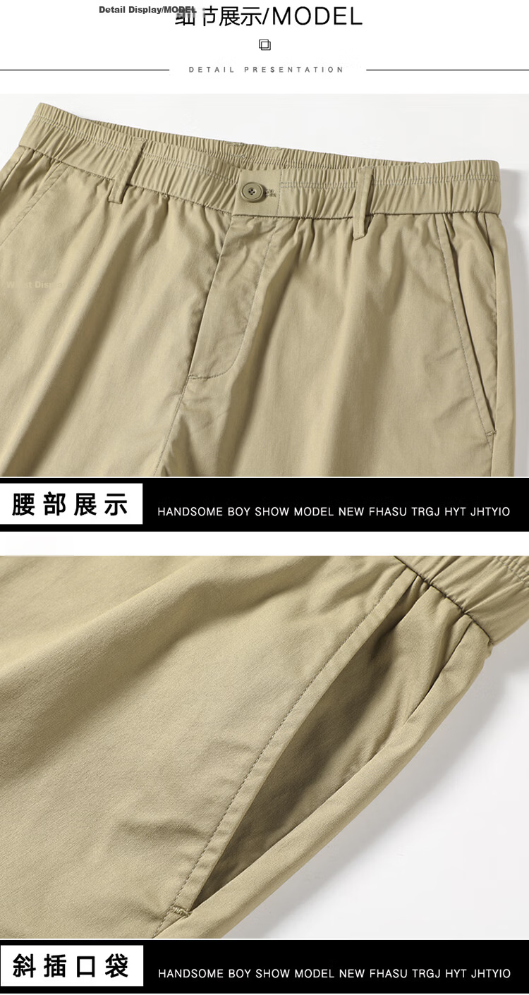 Hodo Men's Summer Cotton Comfortable Multi-Pocket Cargo Shorts Skin-Friendly Sports Five-Point Pants 20
