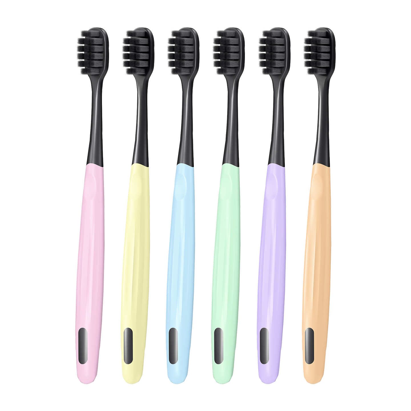 BRUSHING BEAR Toothbrush Soft Bristles Charcoal Stain Removal High-Density Gum Protection Adult Toothbrush Sold by JD Family Pack for Men And Women, 6-Pack