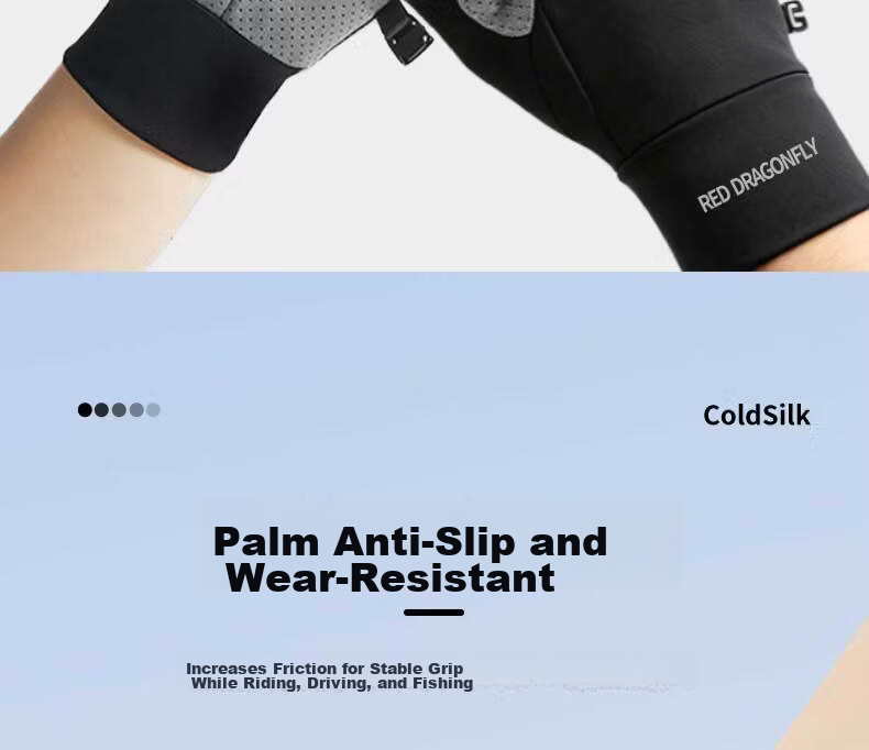 RED DRAGONFLY Men's Summer Thin UV Protection Fishing Driving Cycling Sunshade Fingerless Gloves for Women 11