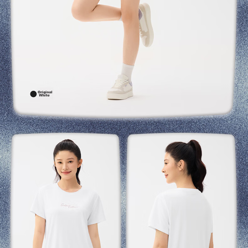 361° Women's Short Sleeve Spring Summer New Sports T-Shirt Quick-Dry Loose Casual Running Top 662624113-3 16